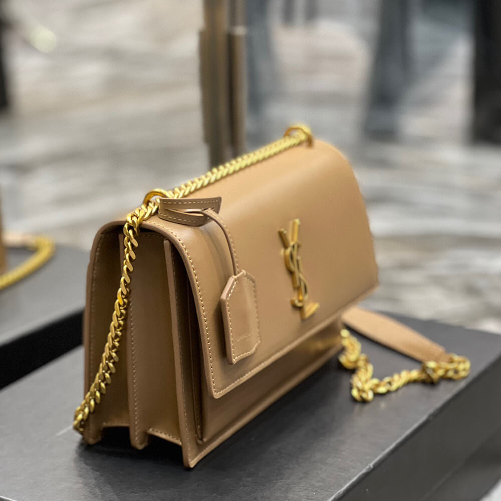 YSL Sunset Medium Chain Bag In Smooth Leather - Replica Luxury Bags™