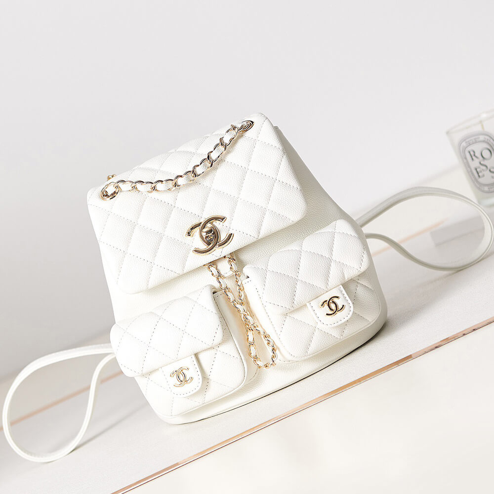 Chanel Backpack Bag in White - Replica Luxury Bags™