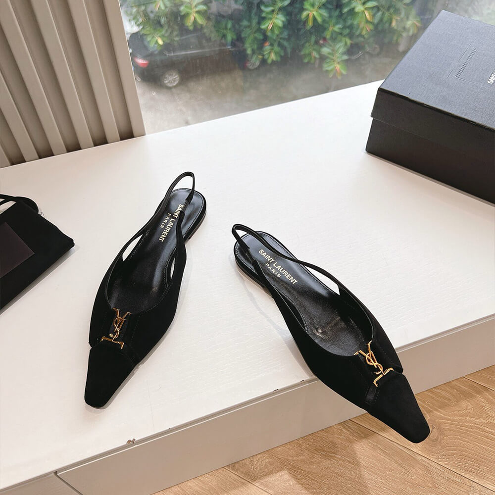 YSL Pointed Toe Slingback Shoes - Replica Luxury Bags™