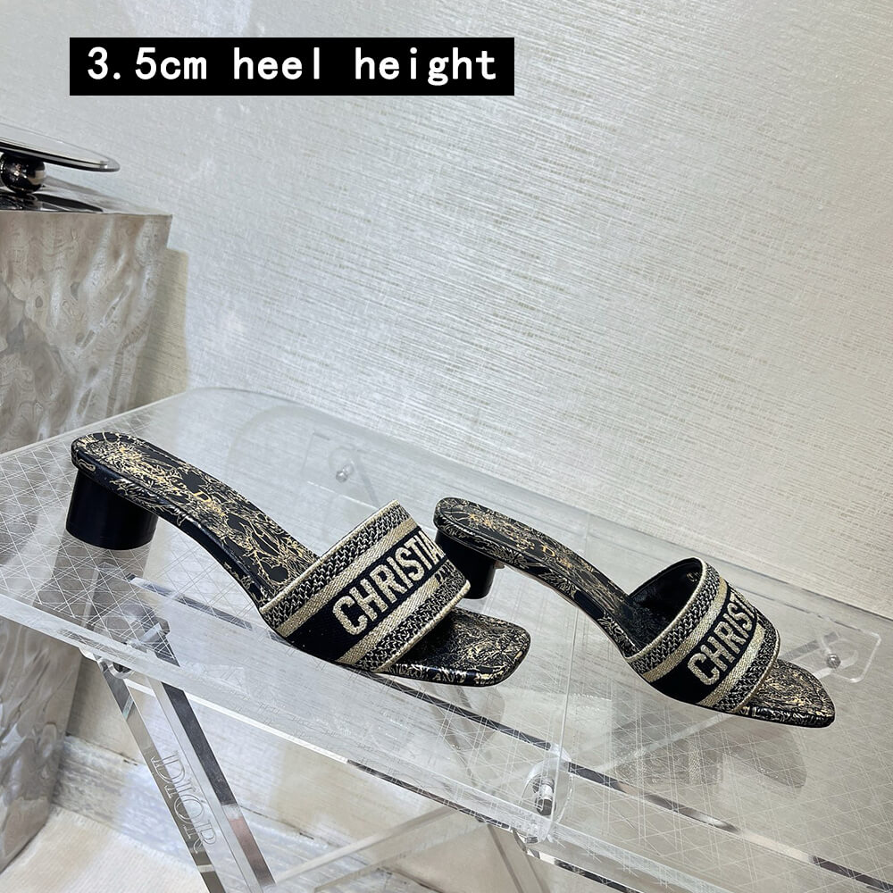 Dior Dway Heeled Slide Shoes - Replica Luxury Bags™