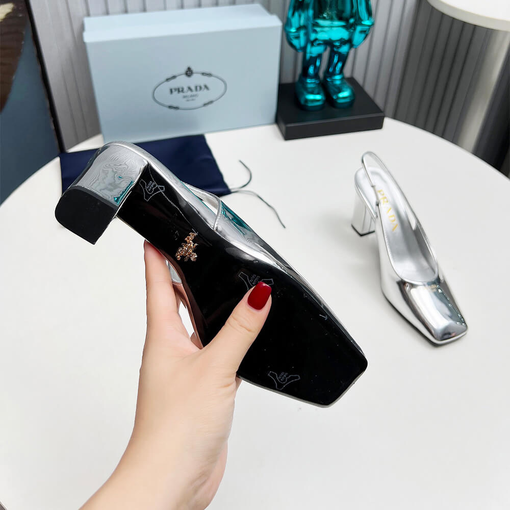 Prada Patent Leather Slingback Pumps 85 mm Shoes - Replica Luxury Bags™