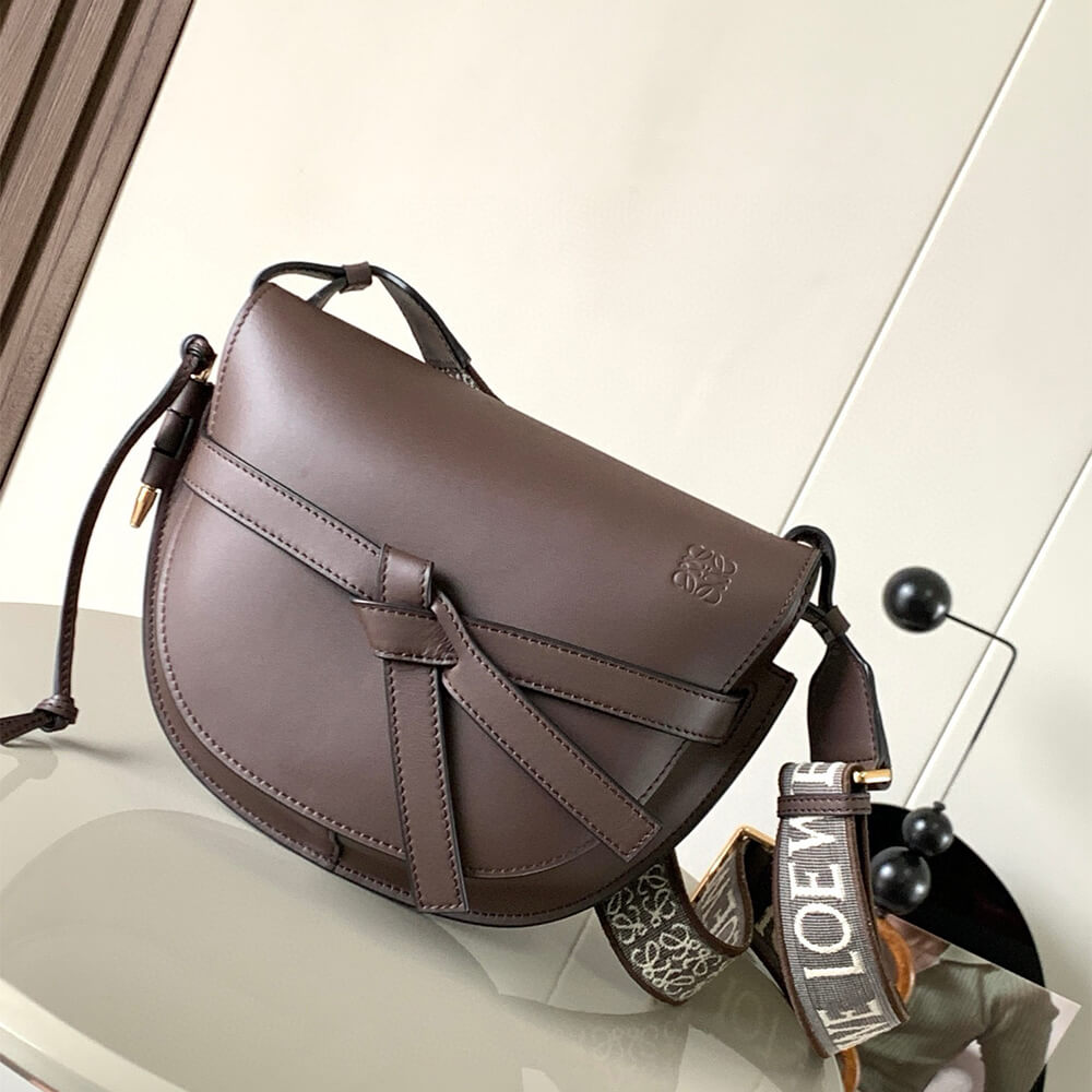 Loewe Small Gate Bag in Soft Calfskin and Jacquard - Replica Luxury Bags™