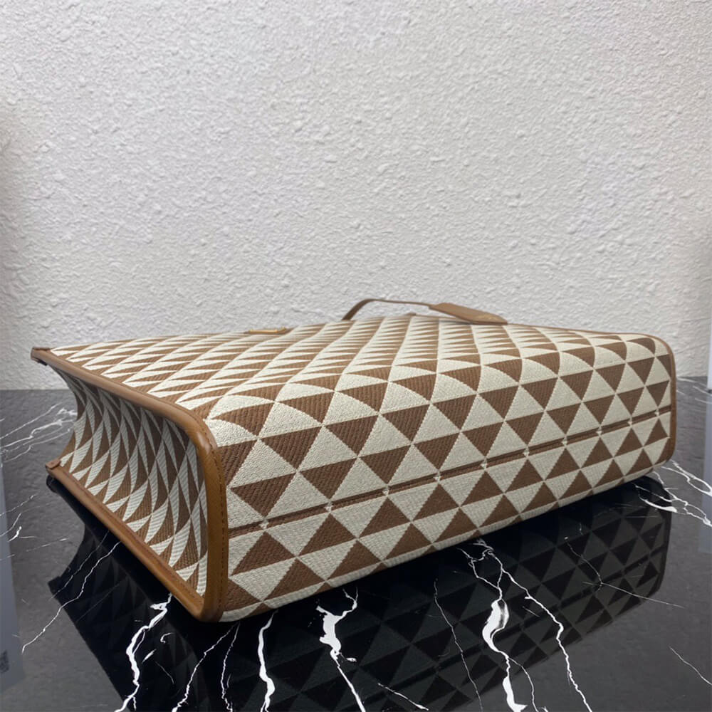 Large Prada Symbole Jacquard Fabric Handbag - Replica Luxury Bags™