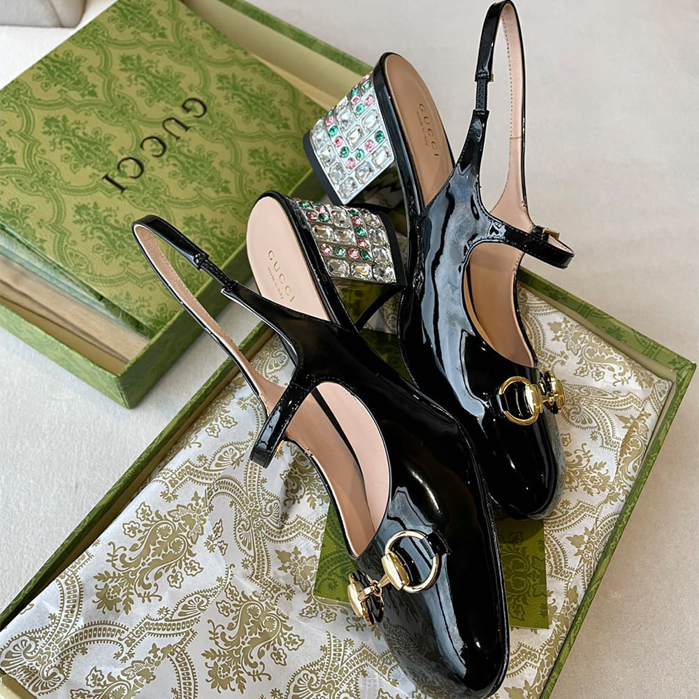 Gucci Women s Horsebit pump with Crystals Shoes - Replica Luxury Bags™