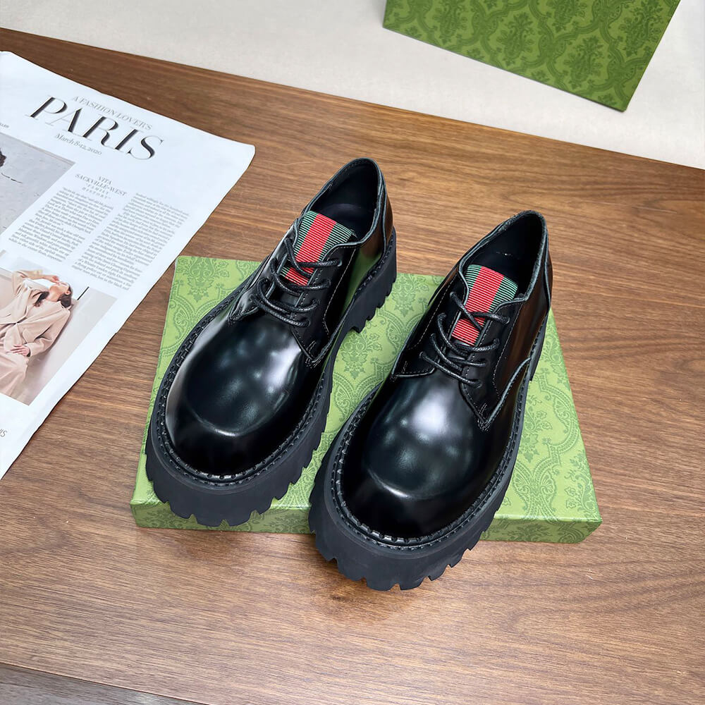 GUCCI Women s lace-up with Web Shoes - Replica Luxury Bags™