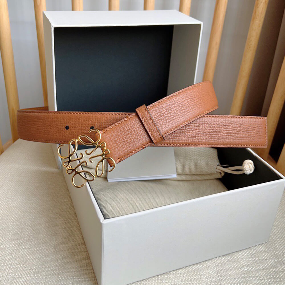LOEWE Anagram belt in pebble grain calfskin 32mm - Replica Luxury Bags™