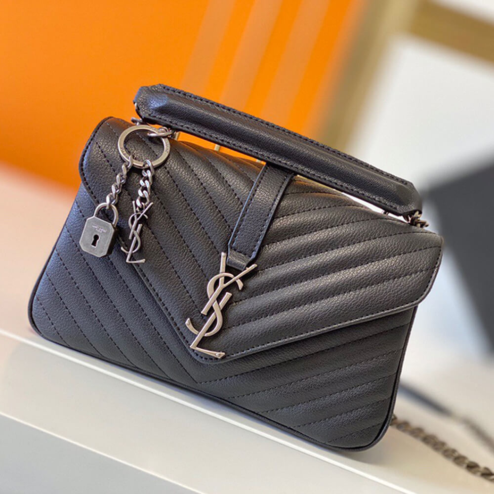 YSL Saint Laurent College Quilted Leather Satchel Bag - Replica Luxury Bags™