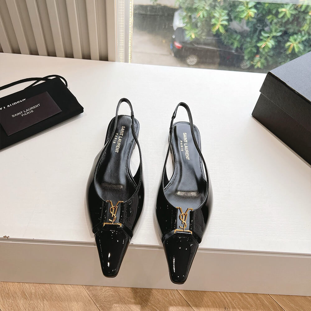 YSL Pointed Toe Slingback Shoes - Replica Luxury Bags™
