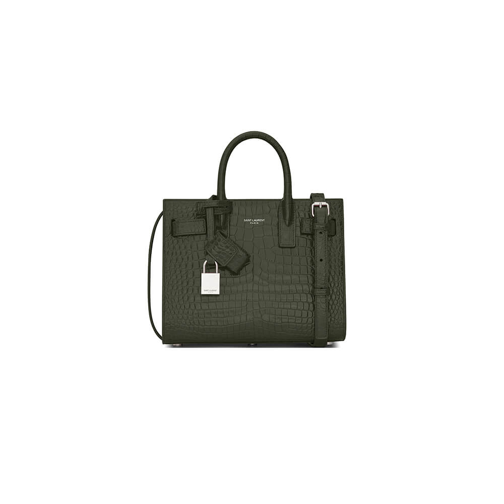 YSL Sac De Jour Nano Bag In Embossed Crocodile Shiny Leather - Replica Luxury Bags™