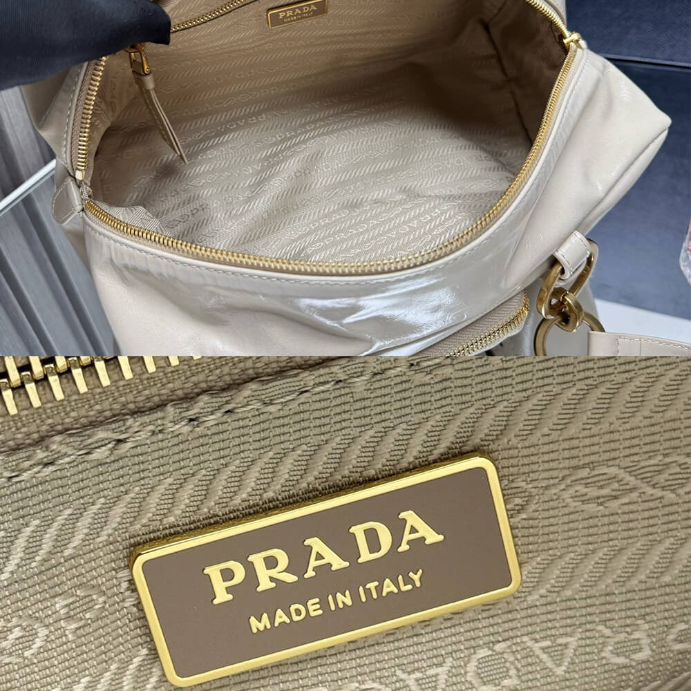 Prada Dangle Medium Leather Top Handle Bag - Replica Luxury Bags™