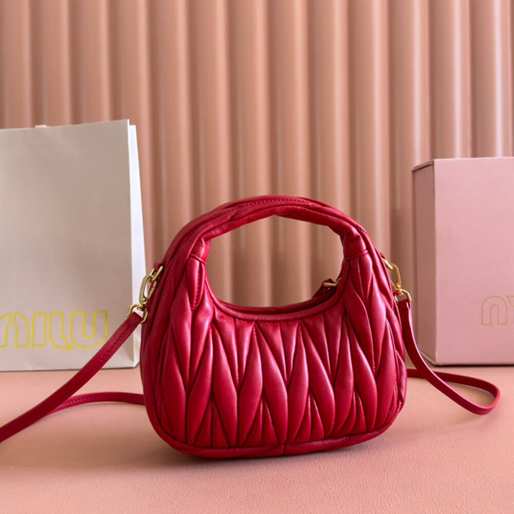 Miumiu Mini Wander Matelasse Nappa Leather Hobo Bag - Replica Luxury Bags™