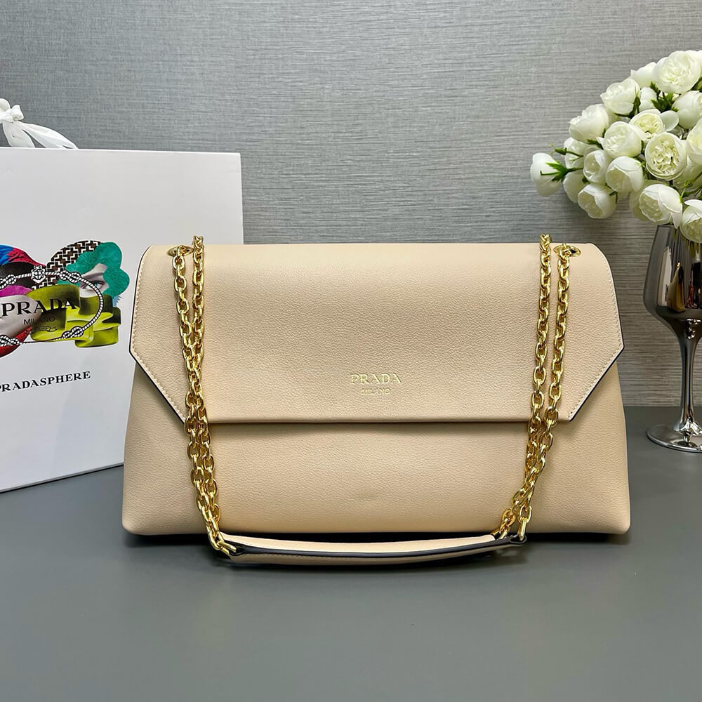 Prada Medium Leather Shoulder Bag - Replica Luxury Bags™