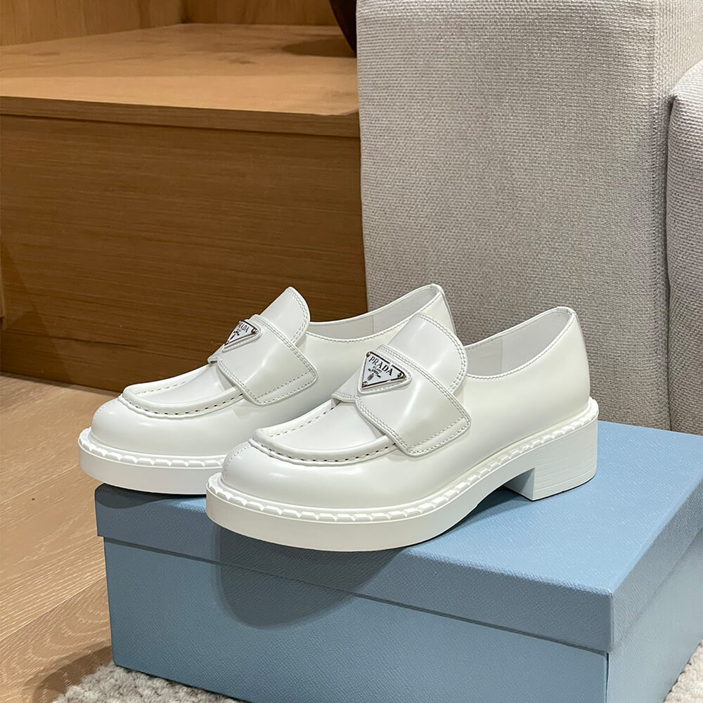 Prada chocolate brushed leather loafers Shoes - Replica Luxury Bags™