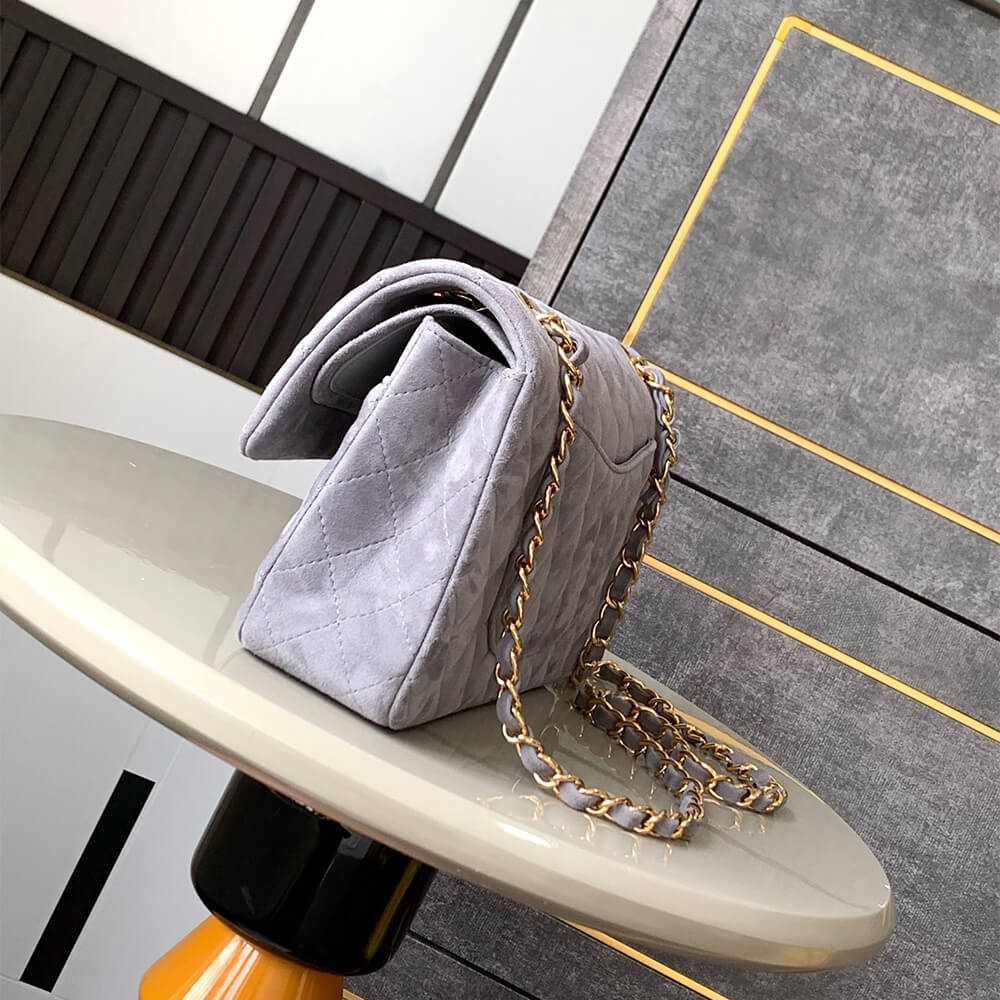 Chanel Suede Classic Double Flap Handbag - Replica Luxury Bags™