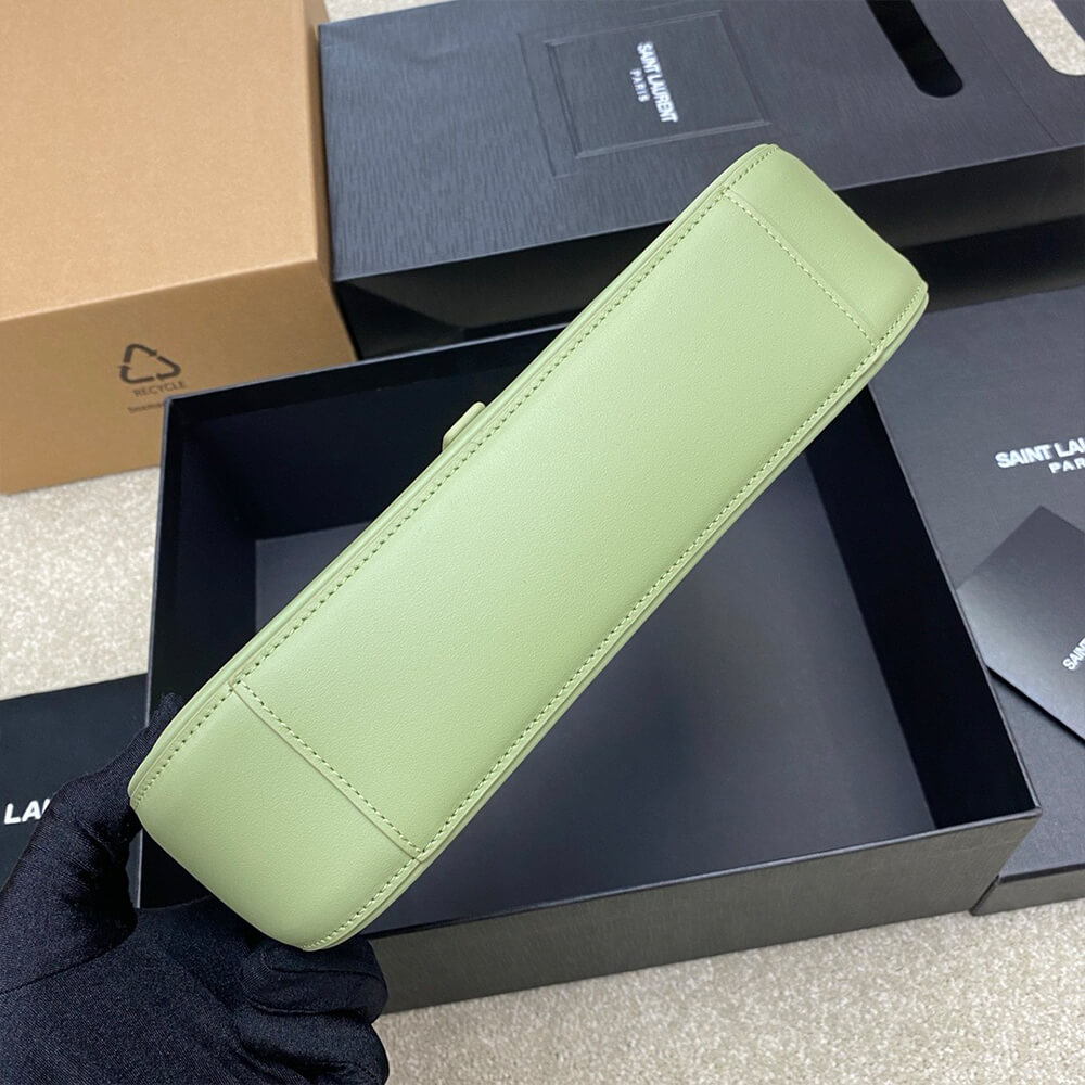 YSL LE 5 A 7 Hobo Bag in Light Green Smooth Leather - Replica Luxury Bags™