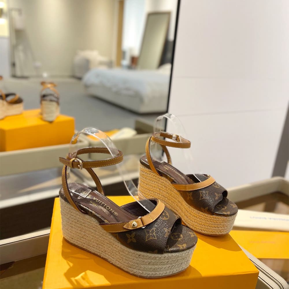 LV Helios Wedge Sandal Shoes - Replica Luxury Bags™