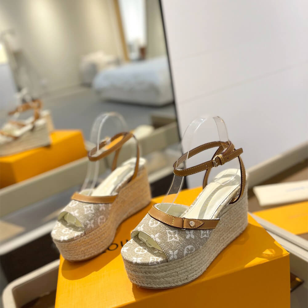 LV Helios Wedge Sandal Shoes - Replica Luxury Bags™