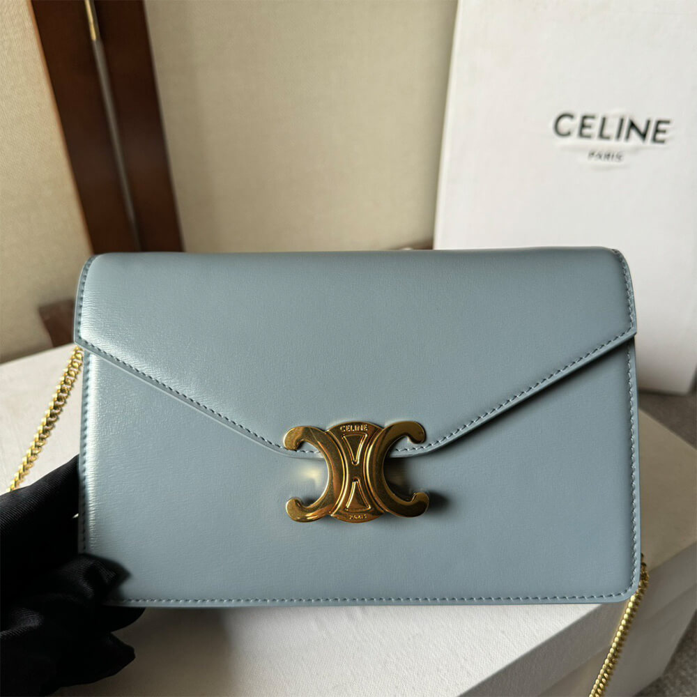 Celine Wallet On Chain Margo Bag in Shiny Calfskin - Replica Luxury Bags™