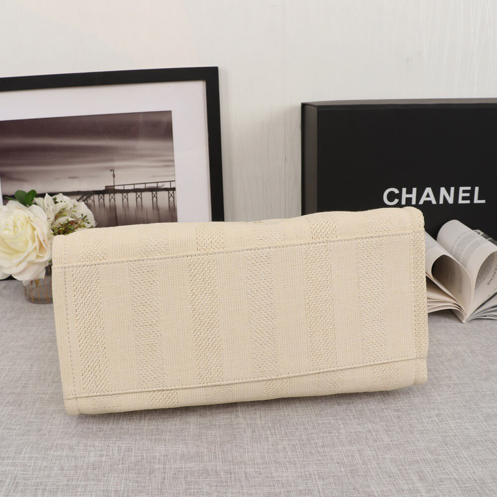 Chanel Woven Straw Raffia Striped Medium Deauville Tote Bag - Replica Luxury Bags™