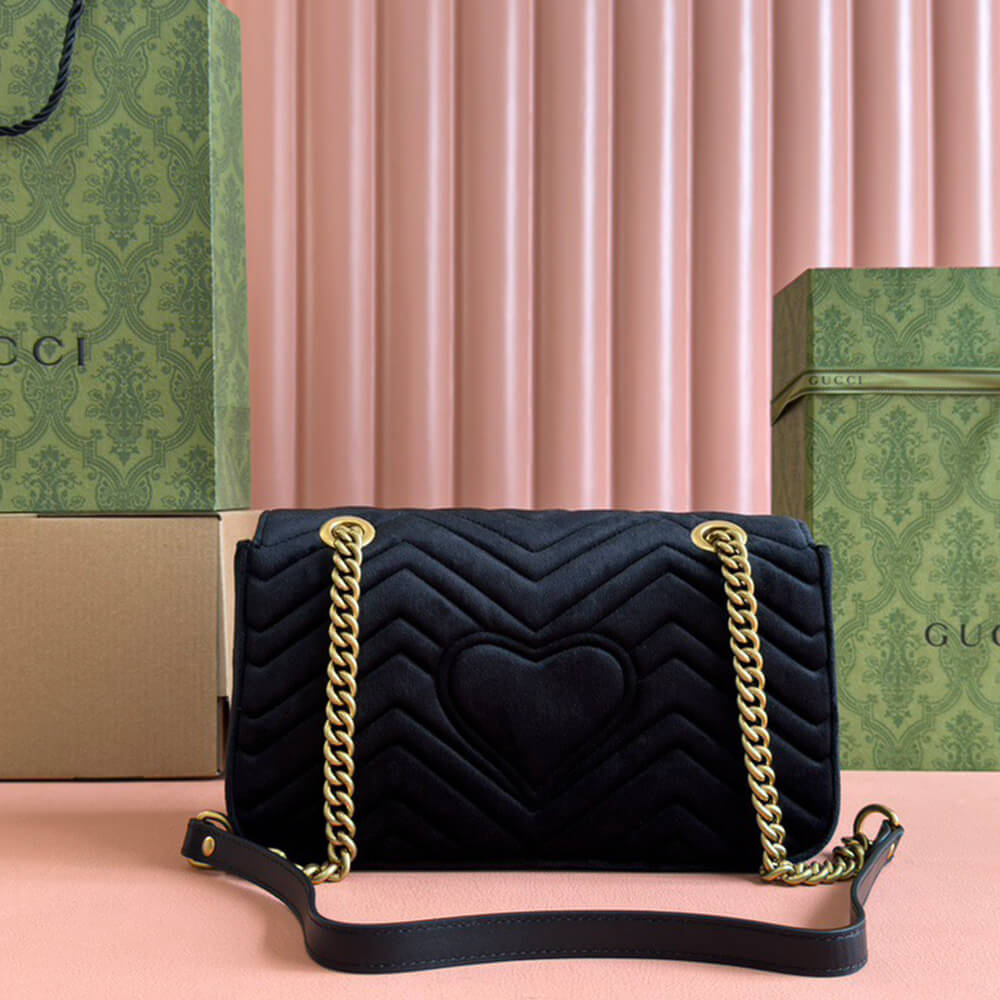Gucci GG Velvet Small Marmont Shoulder Bag - Replica Luxury Bags™