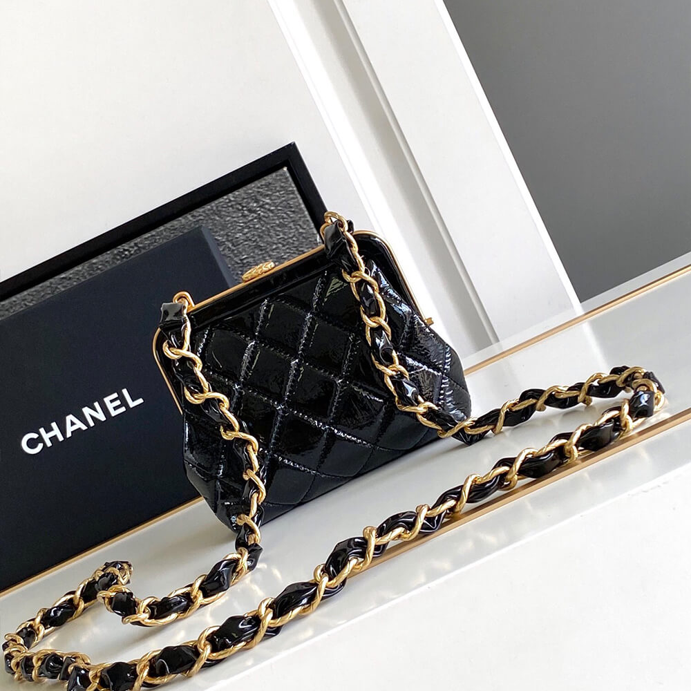 Chanel Clutch Pink Bow Kot Bag With Chain - Replica Luxury Bags™
