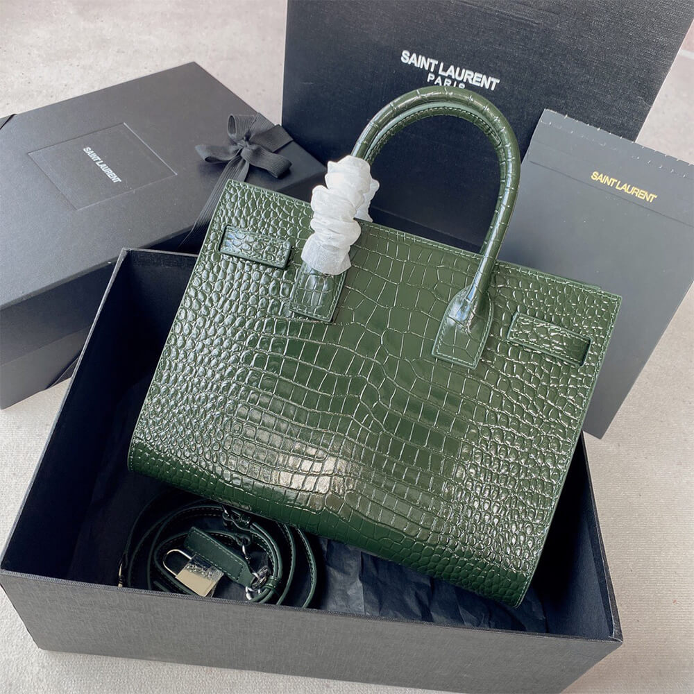 YSL Sac De Jour Baby Bag in Crocodile-Embossed - Replica Luxury Bags™