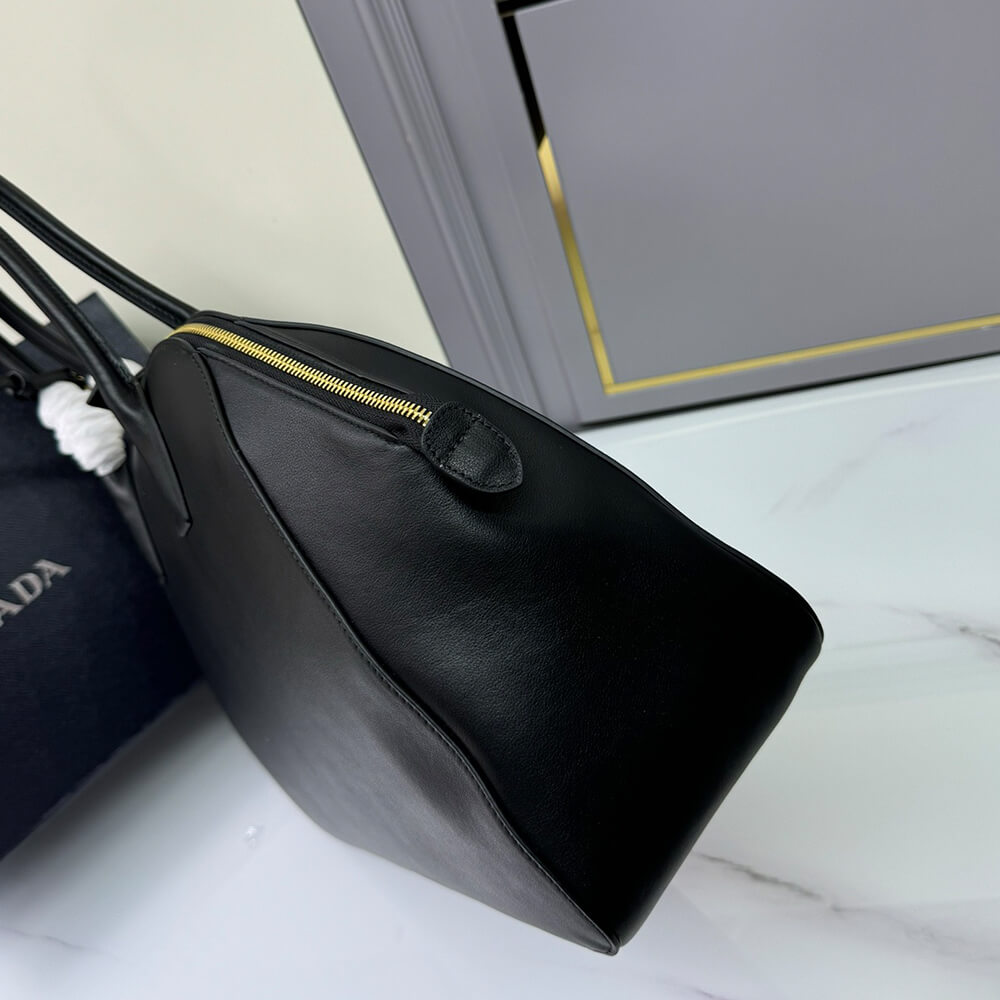 Prada Large Leather Tote Bag With Zipper Closure - Replica Luxury Bags™