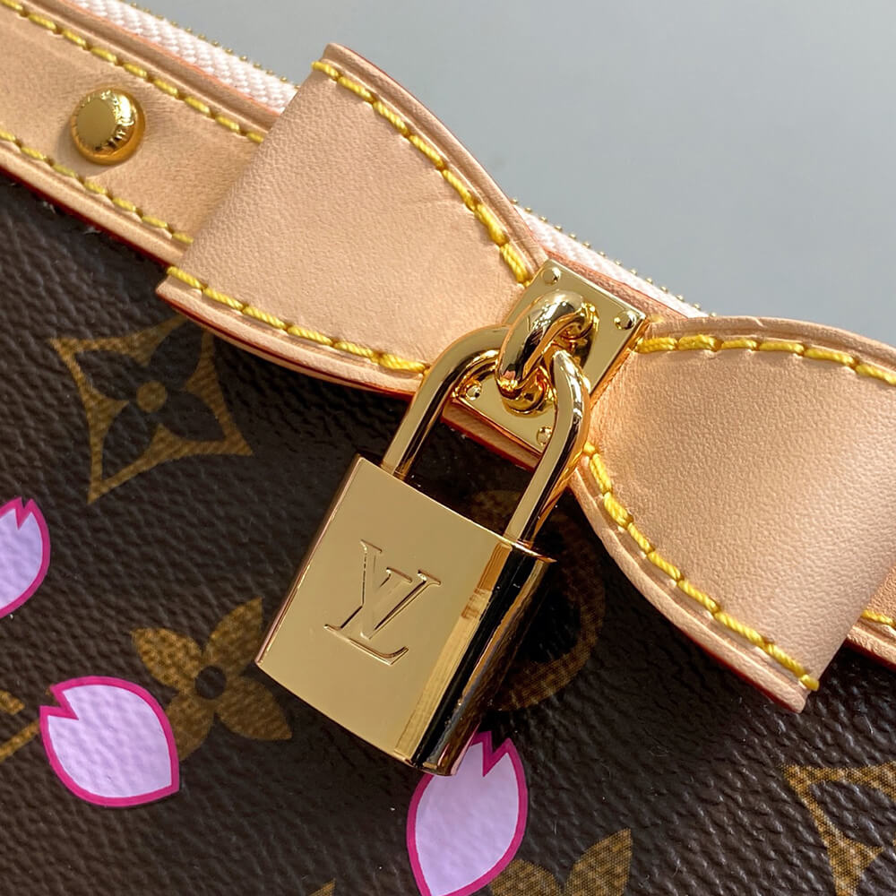 LV x TM Pochette Accessoires Bag in Canvas Sakura Brown - Replica Luxury Bags™