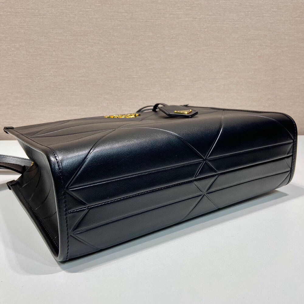 Prada Small Leather Prada Symbole Bag with Topstitching - Replica Luxury Bags™