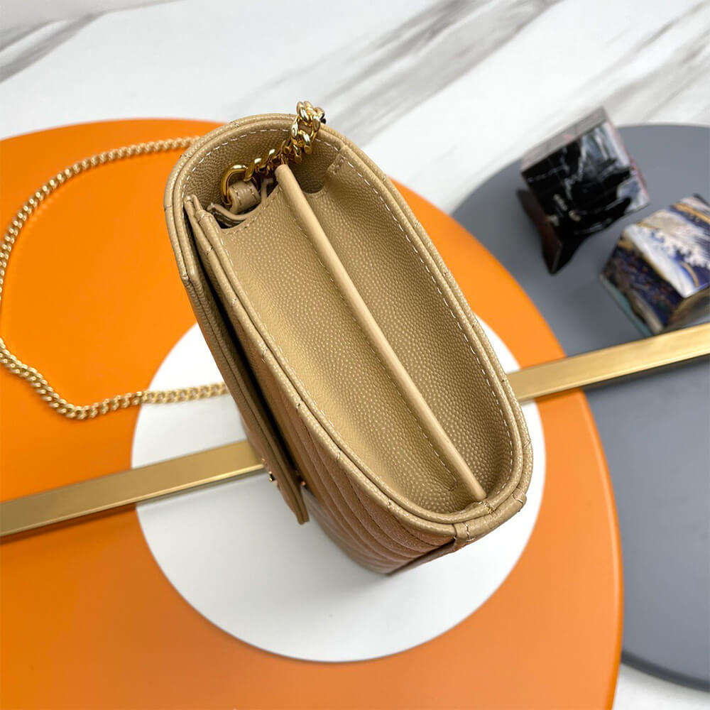 YSL Classic Cassandre Chain Wallet Bag In Grain De Poudre Leather - Replica Luxury Bags™