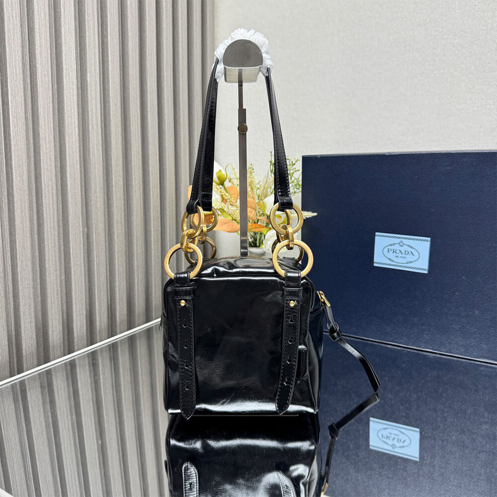 Prada Dangle Leather Top Handle Mini Bag - Replica Luxury Bags™