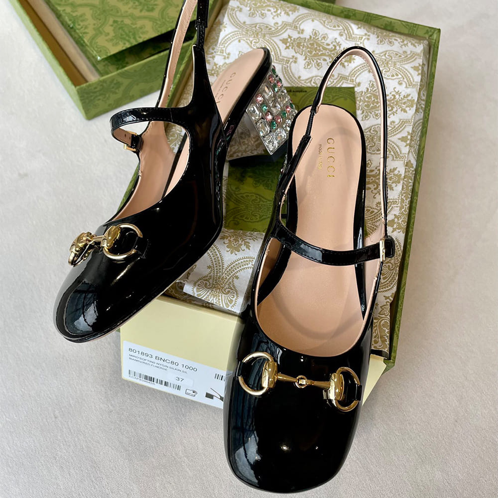 Gucci Women s Horsebit pump with Crystals Shoes - Replica Luxury Bags™