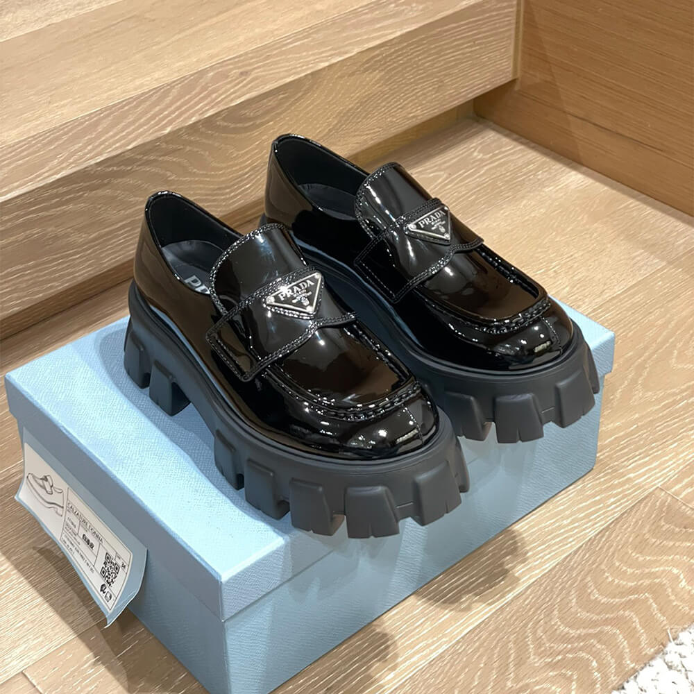 Prada Monolith patent leather loafers Shoes - Replica Luxury Bags™