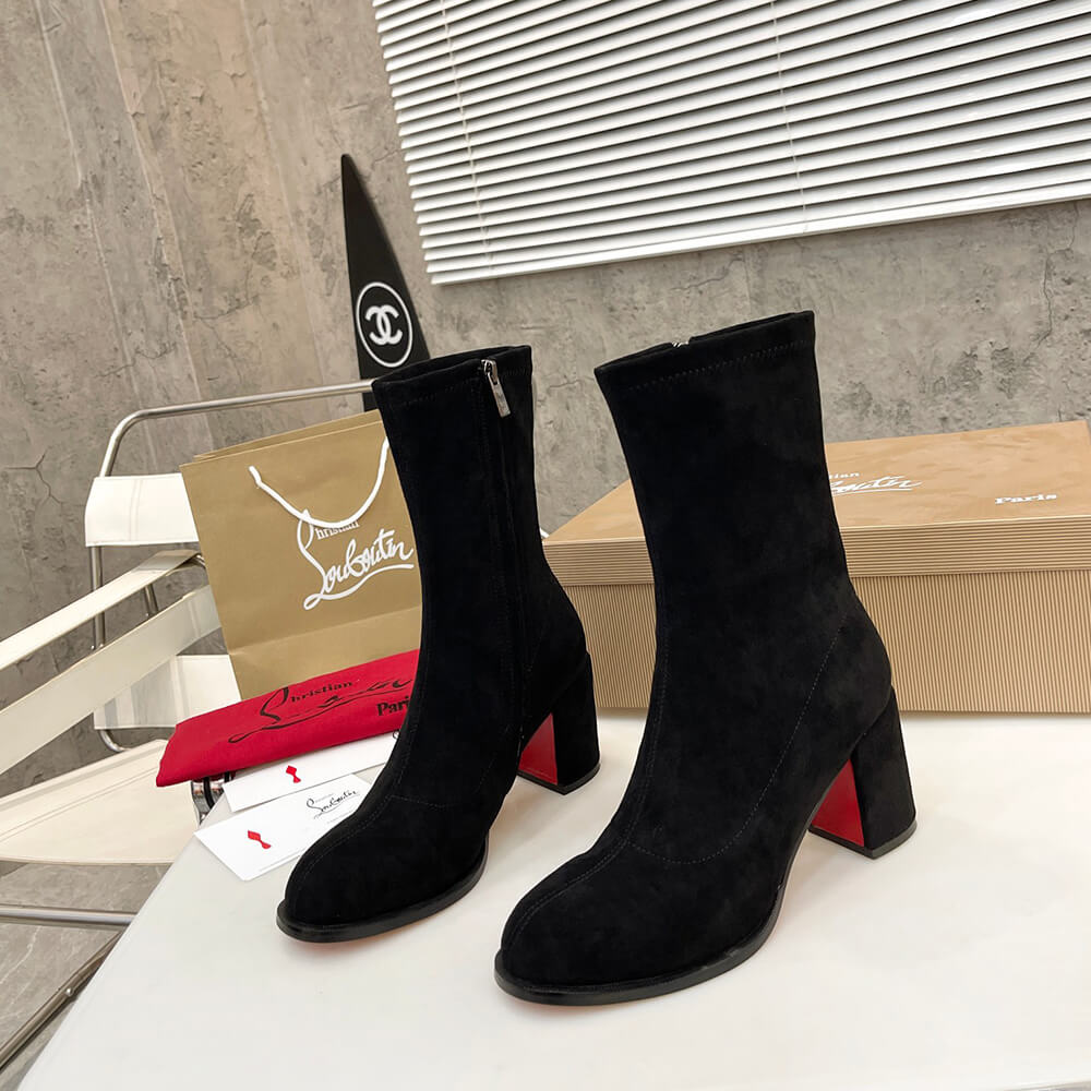 Christian Louboutin Strechadoxa 70 Suede Ankle Boots Shoes - Replica Luxury Bags™
