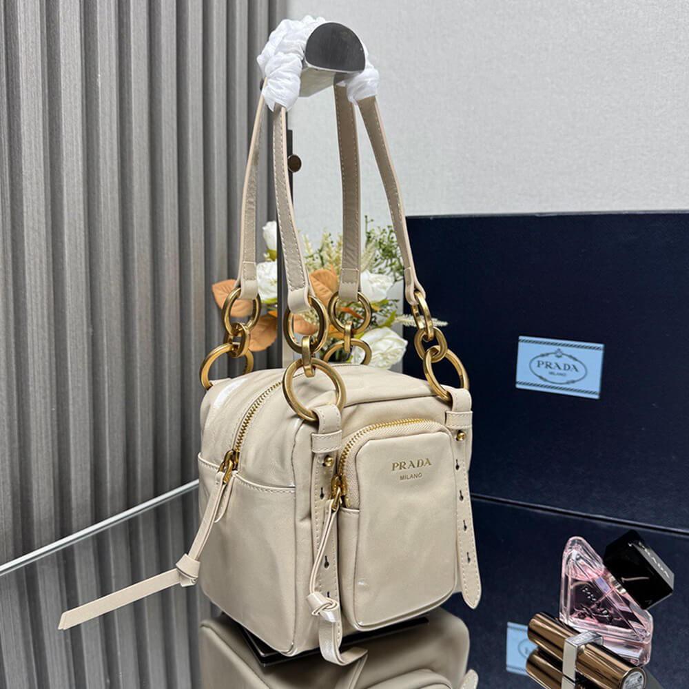 Prada Dangle Leather Top Handle Mini Bag - Replica Luxury Bags™