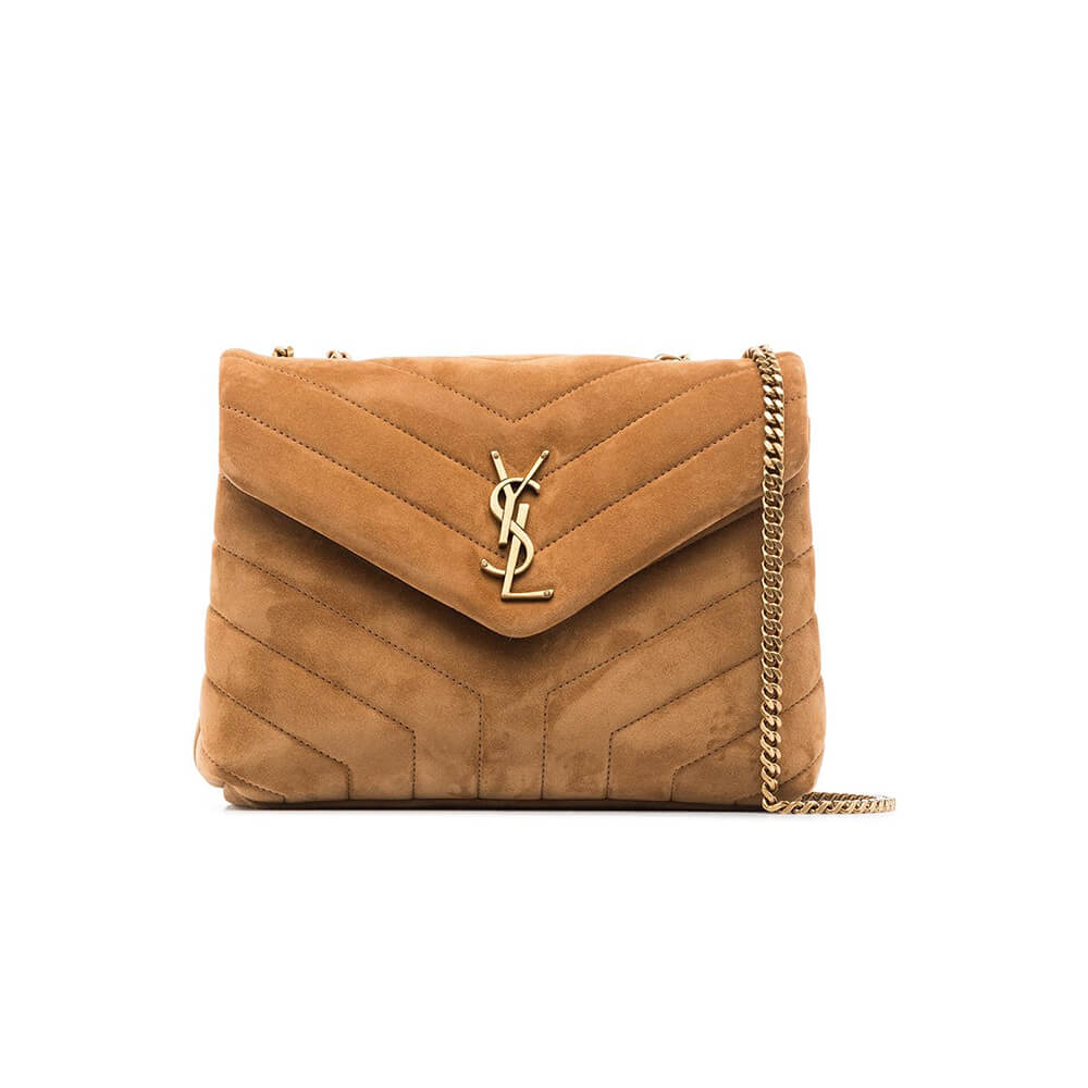 YSL Loulou Small Chain Bag In Y Quilted Suede - Replica Luxury Bags™