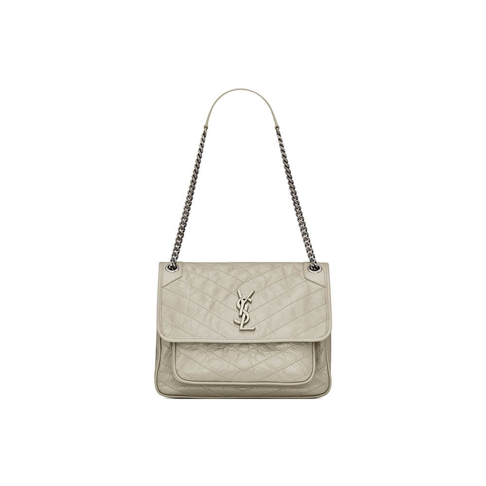 YSL Saint Laurent Niki Medium Bag in Crinkled Vintage Leather - Replica Luxury Bags™