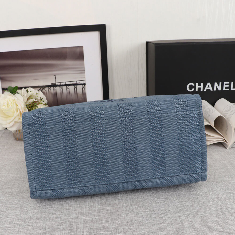 Chanel Woven Straw Raffia Striped Medium Deauville Tote Bag - Replica Luxury Bags™