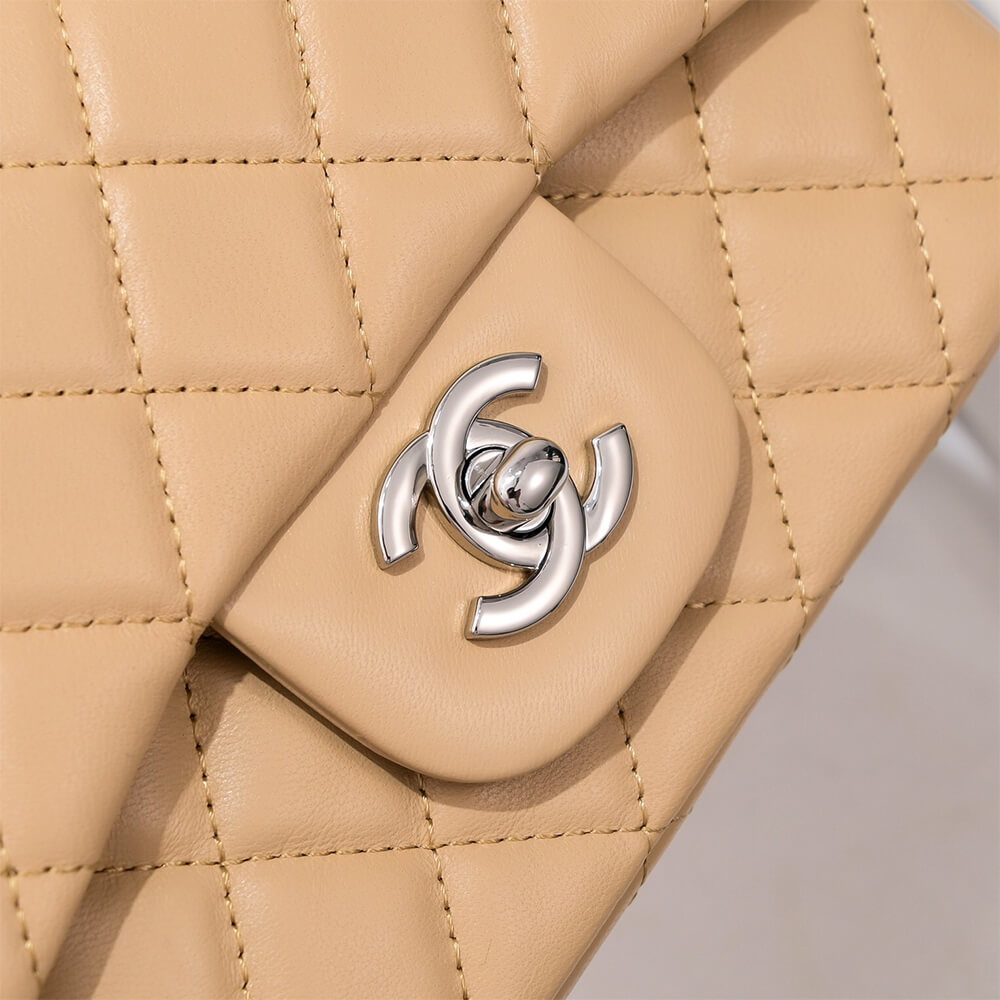 Chanel Mini Flap Bag in Nude Color and Silver Hardware - Replica Luxury Bags™