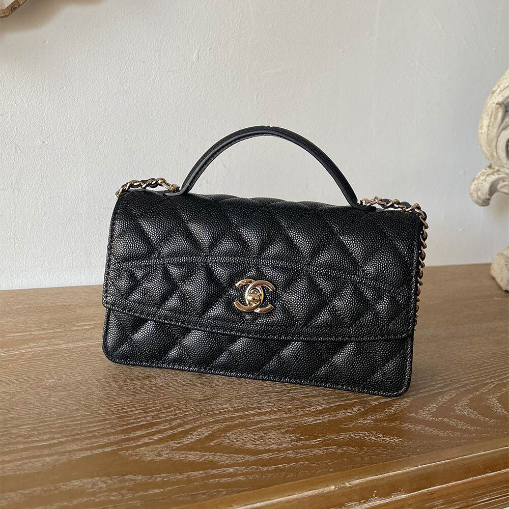 Chanel Clutch Bag With Chain and Top Handle - Replica Luxury Bags™
