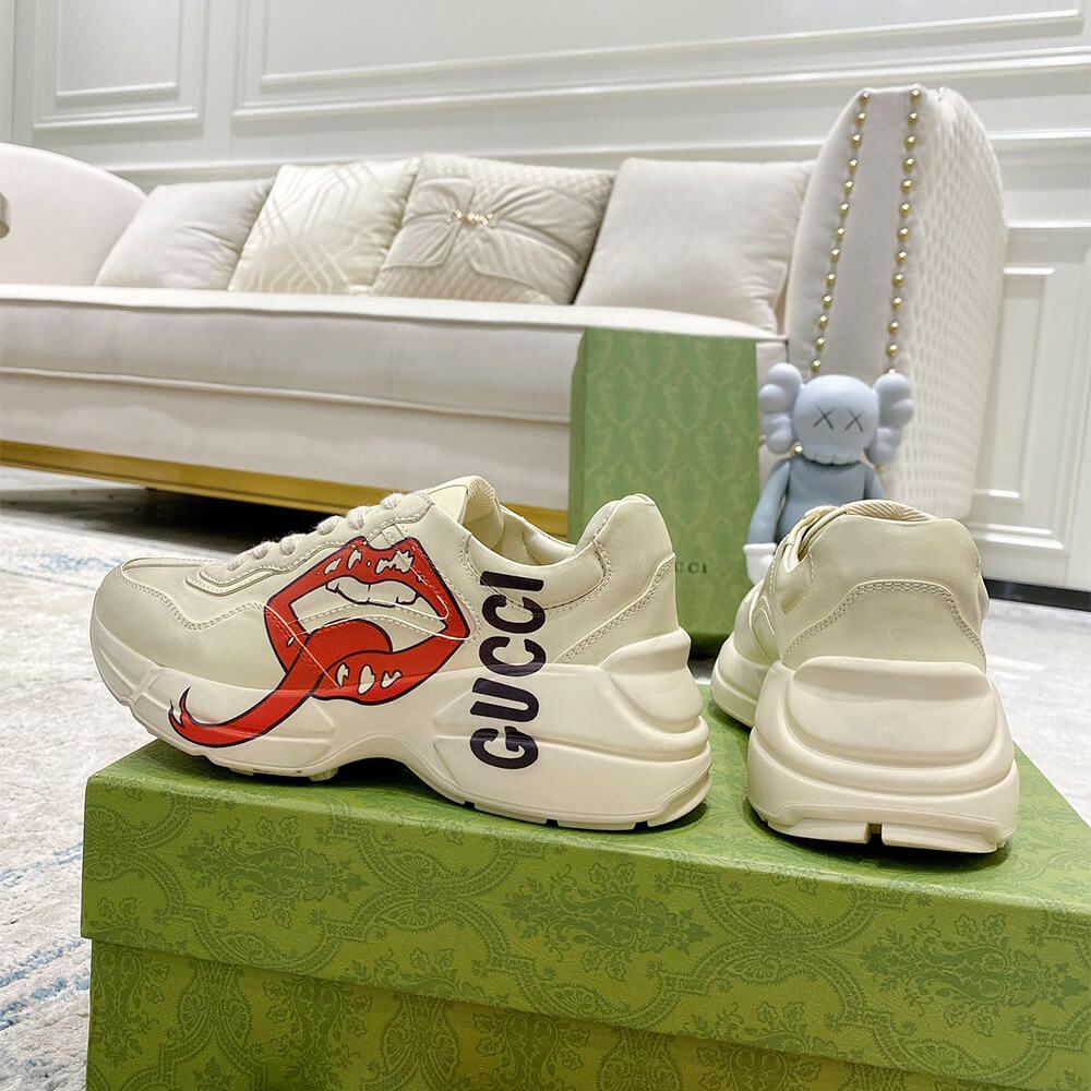 Gucci Rhyton sneaker with mouth print Shoes - Replica Luxury Bags™