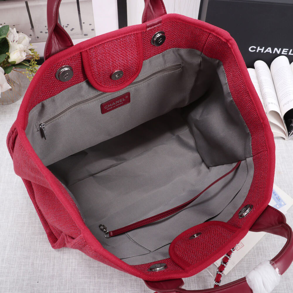 Chanel Woven Straw Raffia Striped Medium Deauville Tote Bag - Replica Luxury Bags™