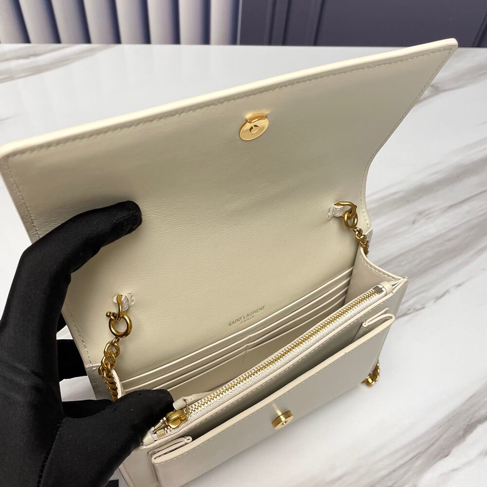 YSL Sunset Chain Wallet Bag in Smooth Leather - Replica Luxury Bags™