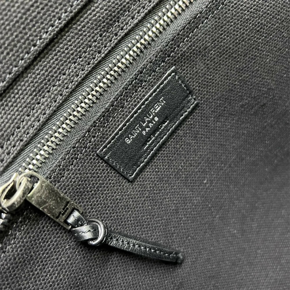 YSL Rive Gauche Tote Bag in Linen and Leather - Replica Luxury Bags™