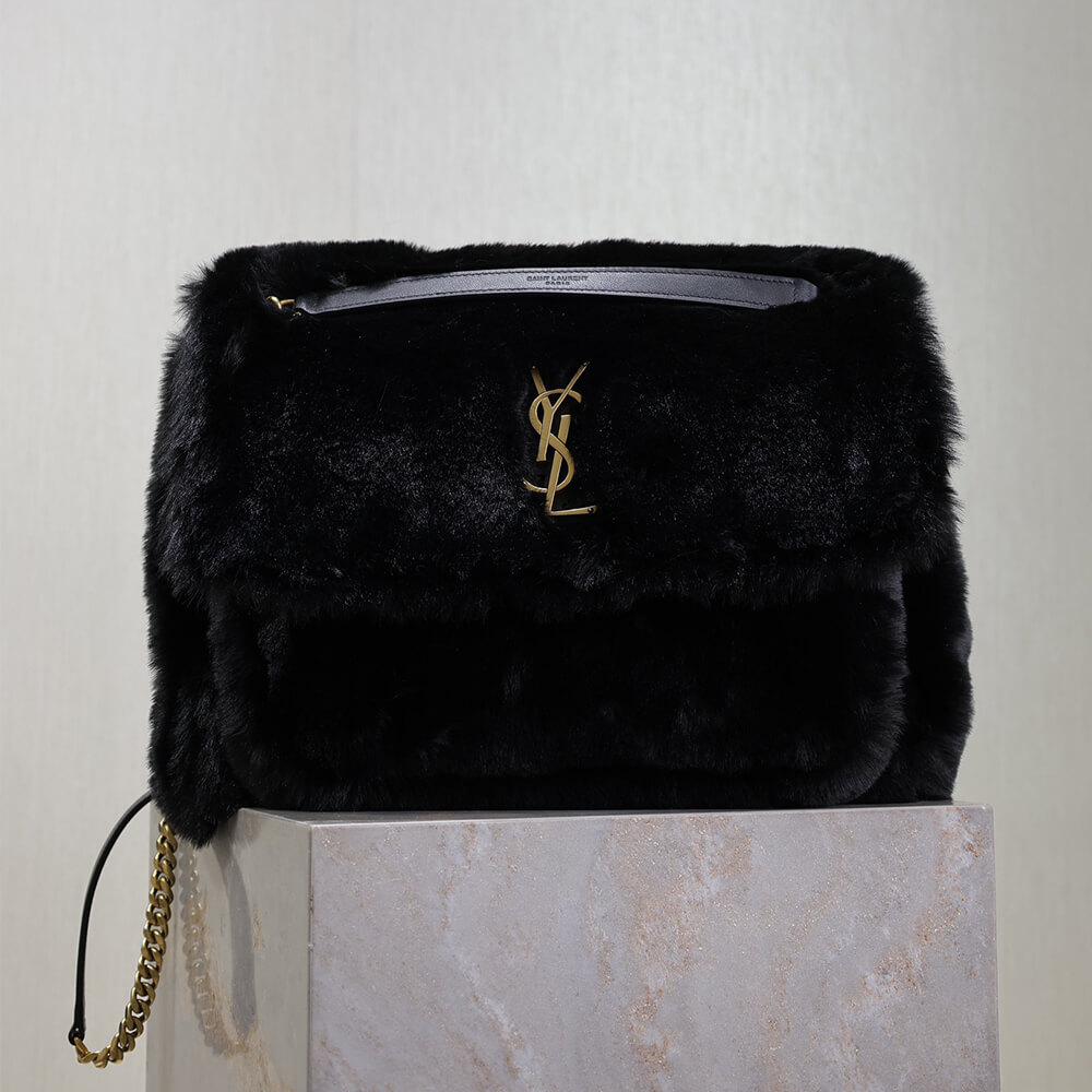 YSL Niki Large Bag in Shearling - Replica Luxury Bags™