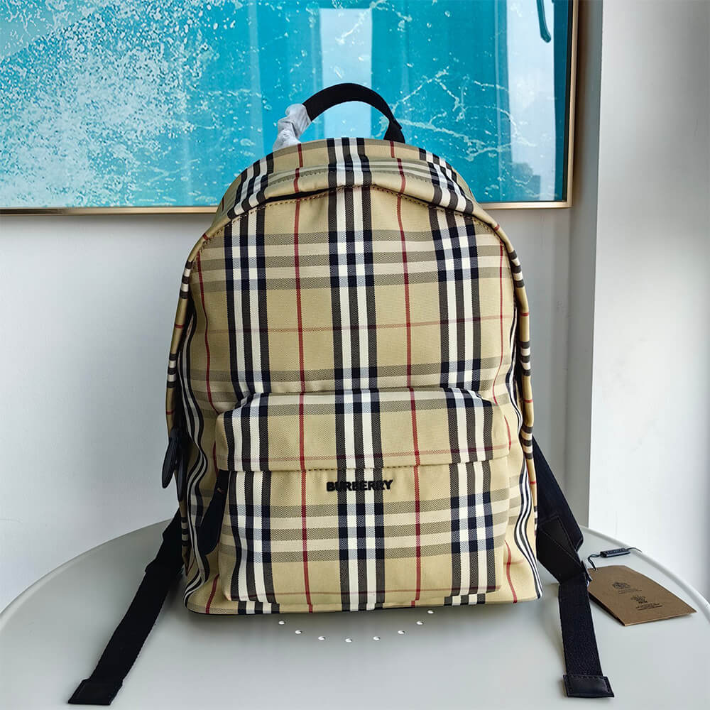 Burberry Check Backpack Bag - Replica Luxury Bags™