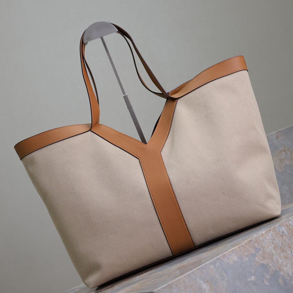 YSL Y Tote Bag in Canvas and Leather - Replica Luxury Bags™