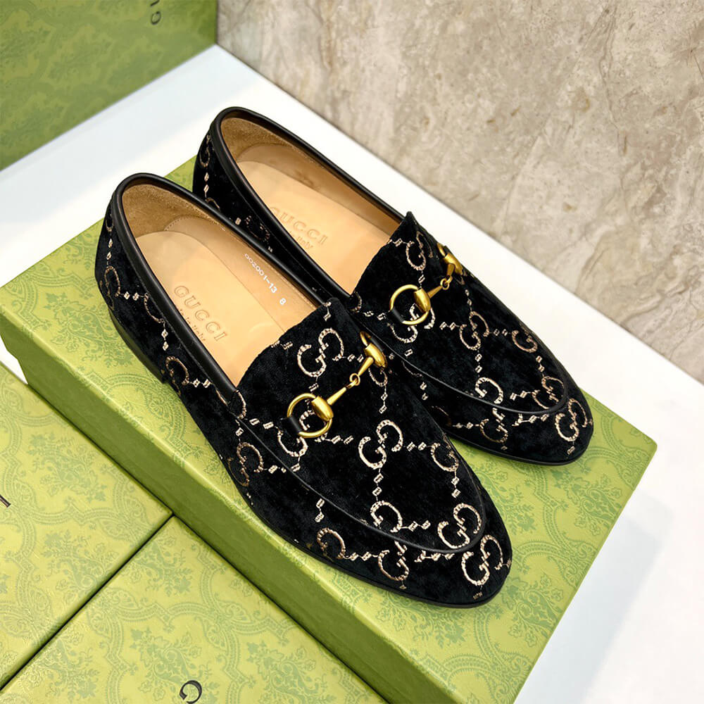 Gucci Velvet Men Loafers Shoes - Replica Luxury Bags™