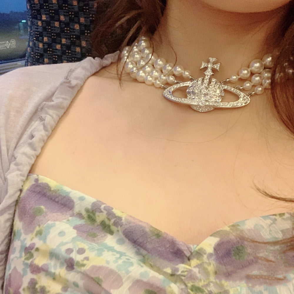 Vivienne Westwood Three Row Pearl Necklace - Rep Fashion™