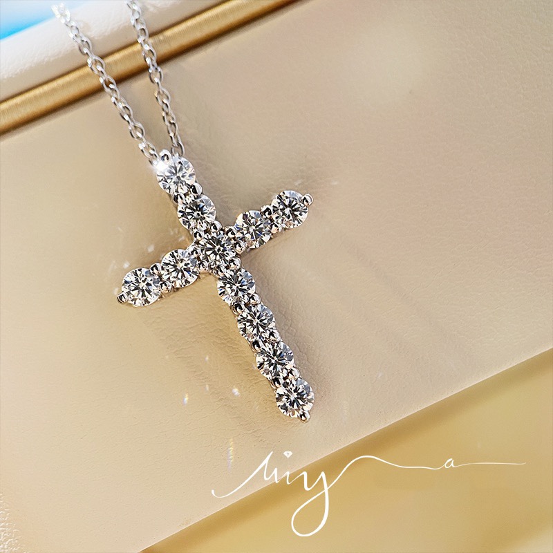 Tiffany Full Diamond Cross Pendant Necklace - Rep Fashion™